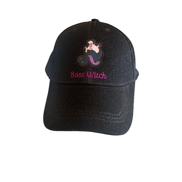 NWT Disney Ursula "Boss Witch" Black Glitter Hat Adjustable - Picture 1 of 7